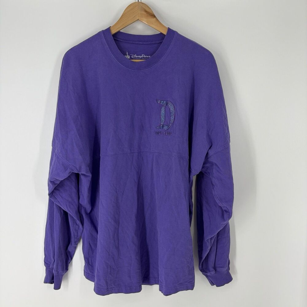 Disneyland Resort Spirit Jersey T Shirt Size Medium Purple Glitter Disney Parks